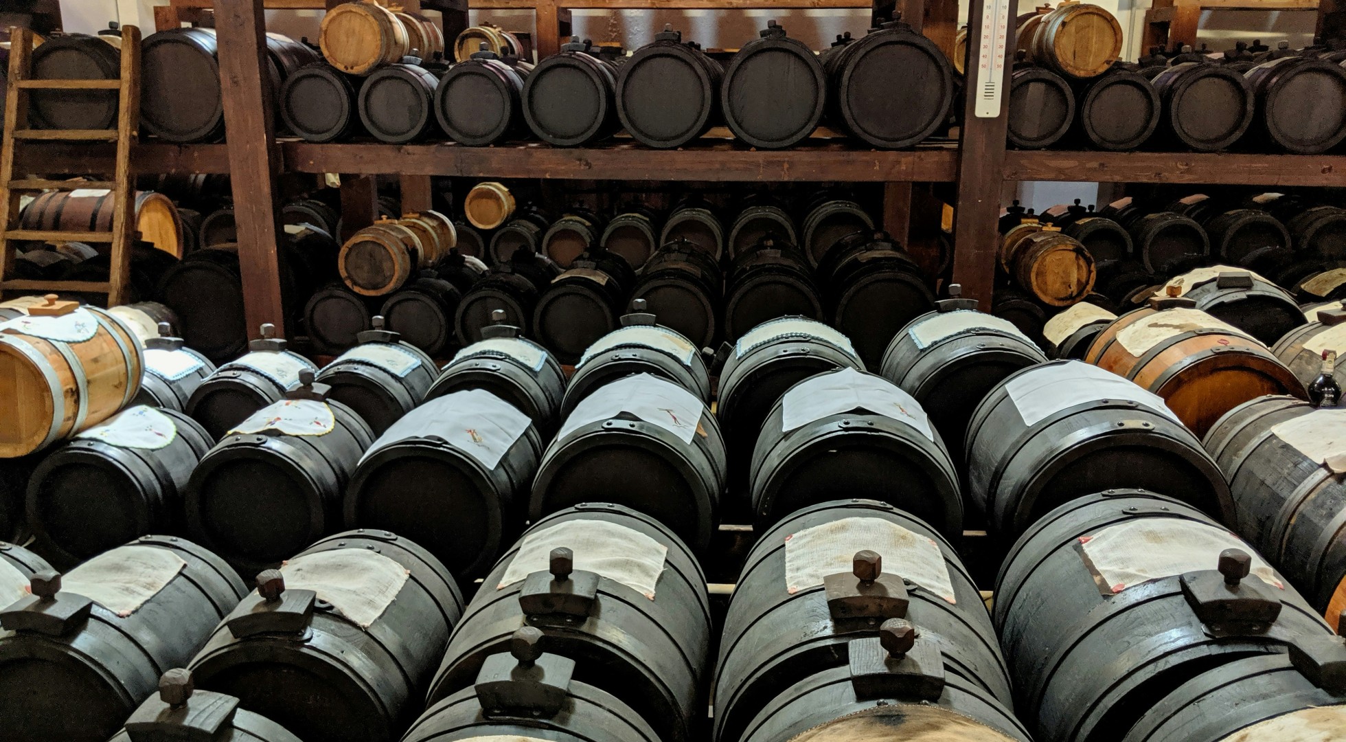 wine barrels in Modena Italy